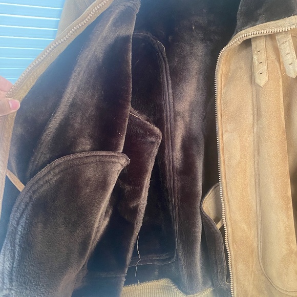 Vintage Sean John Suede Brown Men's Bomber Fur Lined Coat/Jacket Size XXL - Picture 4 of 12